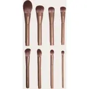 Pink Honey Arte Di Lusso 8 Piece Face Brush Set, Brown