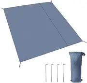 Waterproof Camping Tarp with Durable Material, Camping Tent Floor Mat, Mat Moisture Proof Ground Sheet, Heavy Duty Tent Floor Saver, Suitable for Hiking, Backpacking, Hammock, Beach（Blue, 210x100CM ﻿