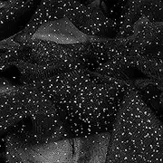 Entisn Glitter Tulle Fabric, 10 Yards x 60 Inch Wide Tulle Bolt Black Tulle Netting with Silver Sequin, Soft Sparkly Tulle Fabric Bulk for Bridal Veil Wedding Decoration Tutu Skirt Gift Wrap