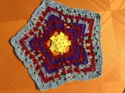 Blue Red Mandala Doily TABLE MAT/TRIVET CROCHET HANDMADE TABLE RUNNER-FREE SH