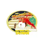 TAIWAN WENWU TEMPLE BADGE OVAL METAL PIN TRAVEL SOURVENIR