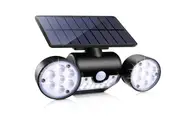 LED Solar Security Wall Lights Outdoor with Motion Sensor Dual Head Spotlights Patio Yard Lawn Garden