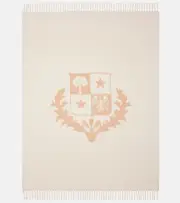 [Loro Piana] Loro Piana Crest fringed cashmere throw One Size neutrals