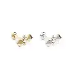 14K REAL Solid Gold 0.01 ct. Diamond Pyramid Stud Helix Cartilage Conch Earring