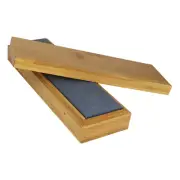 AGBOSS DURABLE KNIFE BLADE 200x50x25 MM SHARPENING OIL STONE WITH BAMBOO CASE