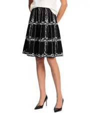 NIC+ZOE Etched Plaid Knit Skirt