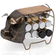 Made Easy Kit Seasoning & Spice Jar Rack Organizer, Metal & Wood Décor Sculpture