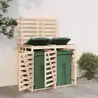 Double Wheelie Bin Storage Outdoor Garden Bin Shed Box Solid Wood Pine vidaXL