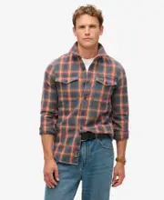 Organic Cotton Worker Check Shirt | Yosemite Check Navy