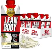 LABRADA NUTRITION - Lean Body RTD Whey Protein Shake, Convenient On-The-Go Meal Replacement Shake for Men & Women, 40 grams of Protein – Zero Sugar, Lactose & Gluten Free, Vanilla (Pack of 12)