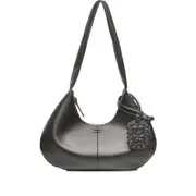 [Ganni] Ganni Logo-tag Leather Shoulder Bag ONE SIZE BLACK