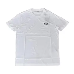 【EMPORIO ARMANI】EMPORIO ARMANI EA7黑字母LOGO純棉短袖T恤(S/L/XL/白)