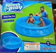 Splash & Play Space Ship Inflatable Blow Up Kids Swimming Pool Blue 60 x 17in