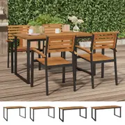 Outdoor Table Wooden Dining Table with U-shaped Legs Solid Wood Acacia vidaXL