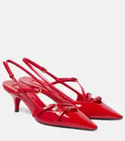 [Miu Miu] Miu Miu Patent leather slingback pumps AU 5 red