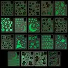 Noctilucent Moon Luminous Wall Stickers Glow In Dark Fluorescent Star Decal