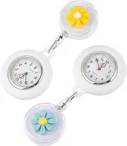 [WOFASHPURET] 2pcs Pocket Watch Clip on Watch Secondhand Nurse Watch Retractable Nursing Watch Nurse Badge Accessories Second Hand Watch for Nurses Nurse Fob Watch Funny Watches for Women Glass