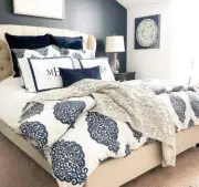 Pottery Barn Asher Medallion Duvet Cover Twilight Blue Queen No Shams