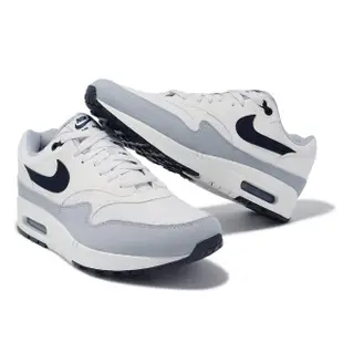 【NIKE 耐吉】休閒鞋 Air Max 1 男鞋 女鞋 白 灰 藍 經典 氣墊 復古 運動鞋(FD9082-002)