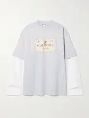[Acne Studios] Acne Studios - Layered Printed Cotton-jersey T-shirt - Gray - small small Gray