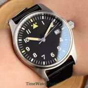 Tandorio Diver Pilot Automatic Men's Watch NH35 39mm AR Sapphire Glass Black