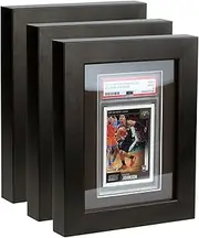 Bivitre PSA Graded Card Display Frame - 3 Pack Wall Mount Baseball Trading Case ONLY fit for PSA Cards, Basketball Football Hockey Pokemon MTG Yugioh Cards (1 PSA*3) Black 1 PSA card x 3PCS