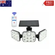 3-Head 138 LED Solar Motion Sensor Light Outdoor Garden Wall Security Flood Lamp