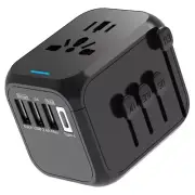 3.4/5A Universal Travel Adapter 3USB & Type-C Charger US/UK/EU/AU Plug Converte