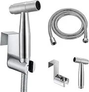 Stainless Steel Bidet Sprayer kit, Baby Cloth Diaper Sprayer with 1.5m Hose, Stainless Steel Hook, Easy Push Switch Button for a Refreshing Cleanse