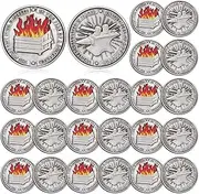 Tondiamo 20 Pcs Dumpster Fire Challenge Coin Double Sided Dumpster Fire Desk Accessories Funny Medallions Staff Appreciation Gifts Inspirational Gifts for Coworker Colleagues Humorous Office Decor