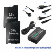 2X Replacement Battery + wall charger for Sony PSP 2000 2001 2006 3000 3001 3006