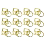 12Pcs 20mm Key Fob Hardware with Keychain Ring for Webbing Light Golden