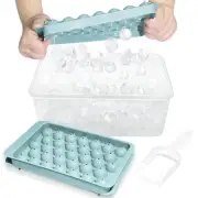 2 Pack 1 Inch Ice Cube Tray with Lid and Bin Round Ice Trays for Freezer