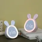 Bedside Alarm Clock Cartoon Nightlight Cute Table Lamp