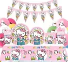 Hello Kitty Tableware Party Supplies Banner Plates Cups Girl Birthday Decoration