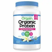 Orgain Organic Plant Based Protein Powder and 50 Superfoods Vanilla Bean 2.7 lbs