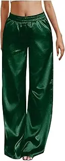[Generic] Plus Size Fit Pajama Pants Wide Leg Sweatpants Elastic Waist Summer Casual Sports Trousers with Pockets Women Warm up Pants