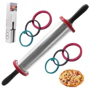 ,Adjustable with Thickness Rings, Stainless Steel Dough Roller Rolling Pin