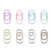 80Pcs Small Heart Paper Clip Colorful Paper Clips 20mm Small Metal Paperclips