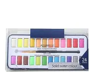 Water Paint Set | Water Color Set with Brush,Art Activity, Painting Supplies, Travel Palette Kit for Artists, Amateur Hobbyists