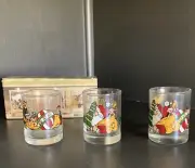 Anchor Hocking Glass Co. Christmas Candle Holders Vintage Set of 3