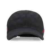 [Gucci] Gucci GG Supreme Web Baseball Cap M BLACK
