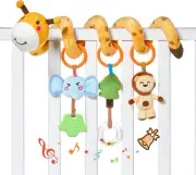 TUMAMA Kids Spiral Car Seat & Stroller Activity Toy - Giraffe Textured Play A...