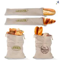 在飛比找蝦皮購物優惠-蝦皮優選北歐風束口收納袋 麵包收納袋 法式麵包袋 棉麻 環保