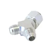 Aeroflow Y-Block Female Swivel 1 X -10 AN Inlet To 2 X -8 AN Outlets Silver