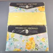NOS Springmaid Wondercale Floral Double Full Flat & Fitted Sheet Set Flower
