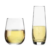 Corto 12 Piece Stemless Glassware Set - Clear