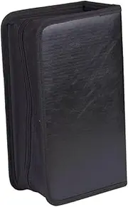 Cabilock 128Pcs Creative CD Storage Bag Capacity Disc Protective Organizer Portable Black CD Case for Safe Storage and Travel for DVDs and Albums