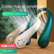 Hands-Free Hanging Neck Fan – Leafless USB Powered Portable Fan with 1200mAh Battery, Bladeless Cooling for Travel