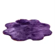 90X90cm Irregular Artificial Wool Fur Soft Plush Rug Carpet Mat Purple Rugs
